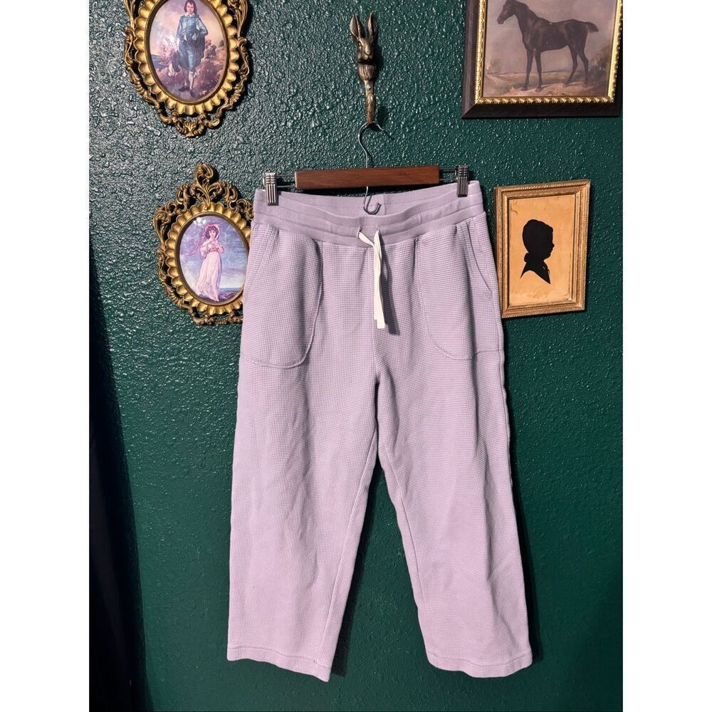 Madewell Purple Wide Leg Waffle Lounge Pants Sz Medium